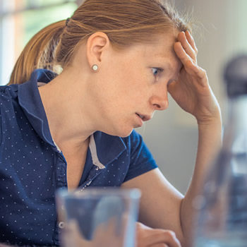 woman with headache