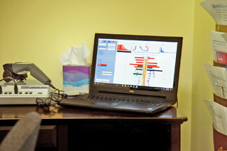 Laptop computer on desk