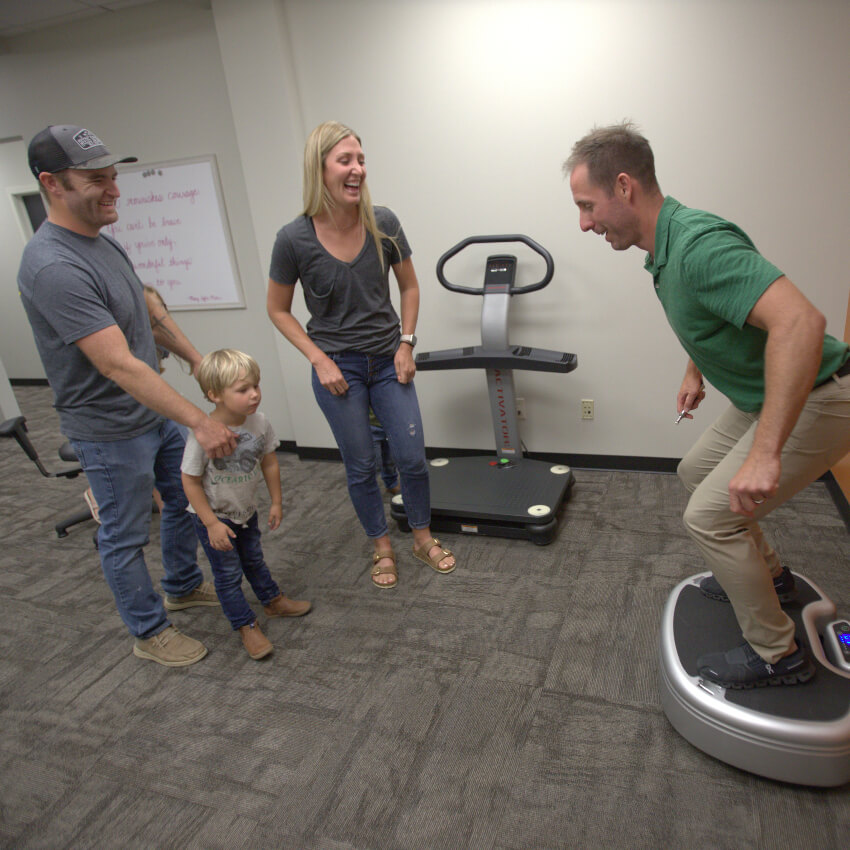 Dr Jamey demonstrating a machine