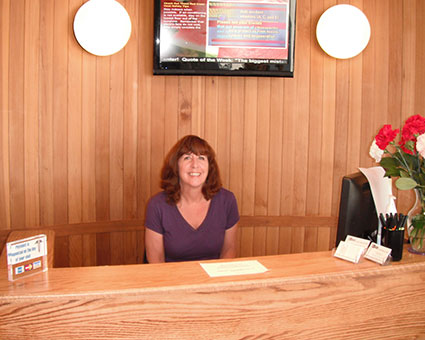 Front desk and receptionist