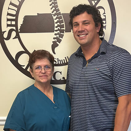 Dr Drake with patient Lane