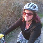 Sarah on her bike