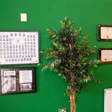 wall with certificates