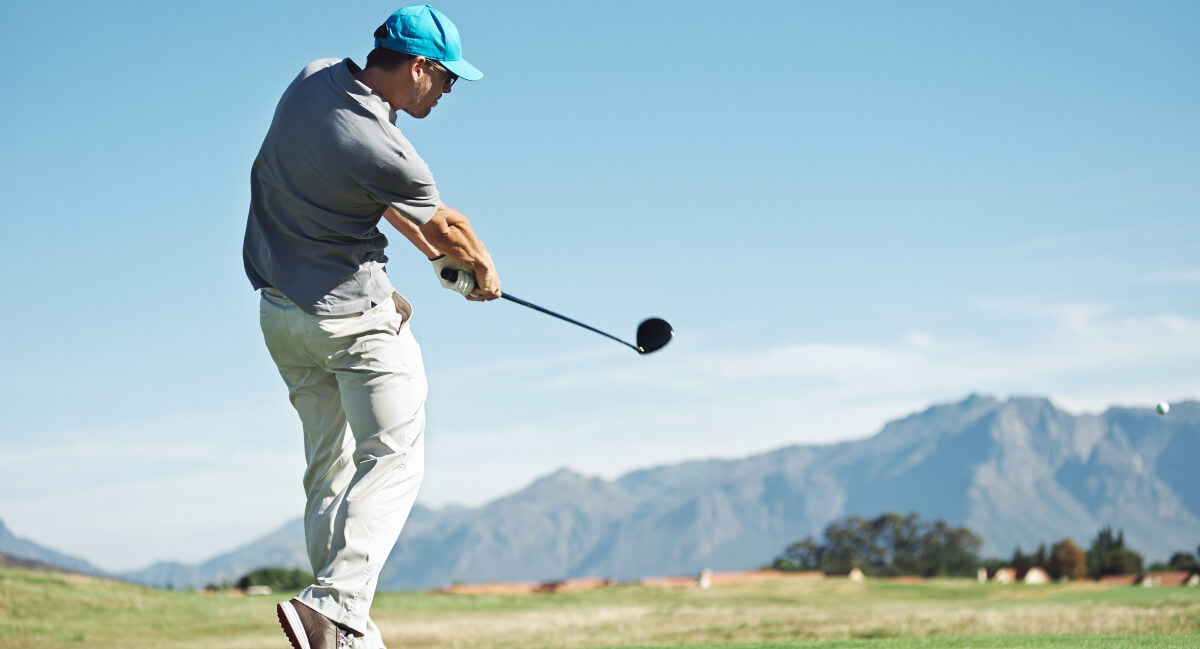 Golf athlete in action