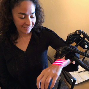 Woman getting laser therapy