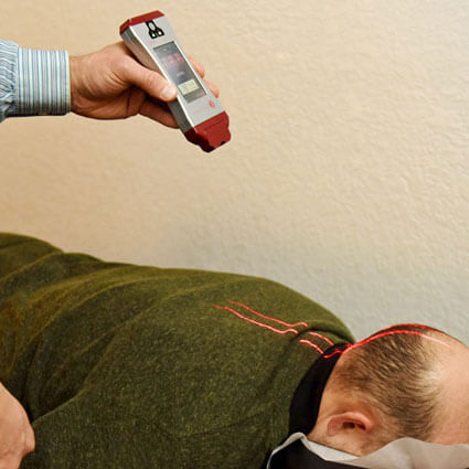 Laser therapy on neck