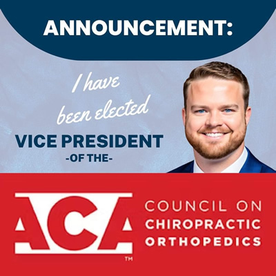 Dr. Cameron Banks has been elected as Vice President of the American Chiropractic Association's (ACA) Council on Chiropractic Orthopedics