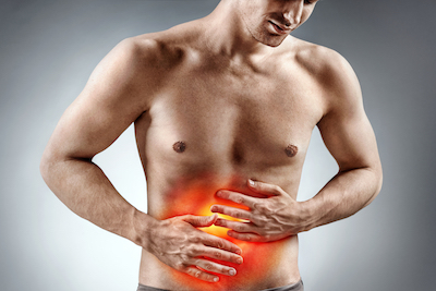 Graphic showing stomach pain