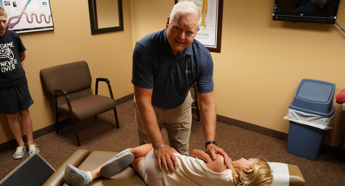 Pediatric patient adjusted by Marshall chiropractor Dr. David Hoganson