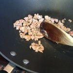 Frying Brown Meat on the pan before adding spices