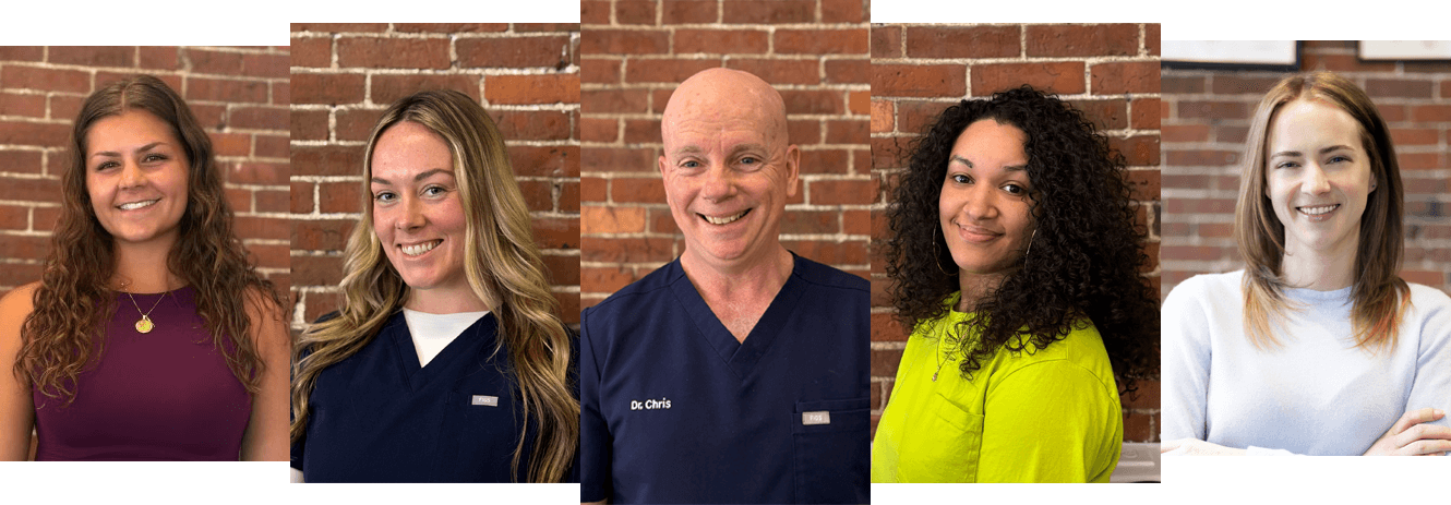 collage of the Charles Street Family Chiropractic team
