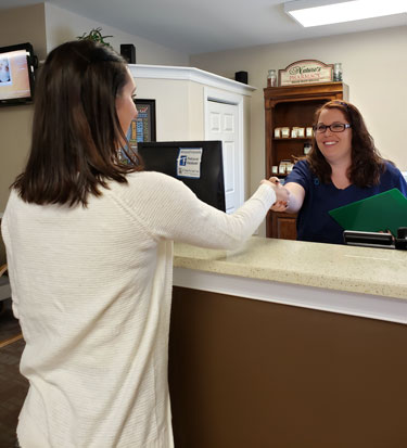 Greeting the patient