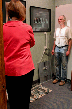 Dr. Margie taking x-rays Raynham chiropractor taking x-rays