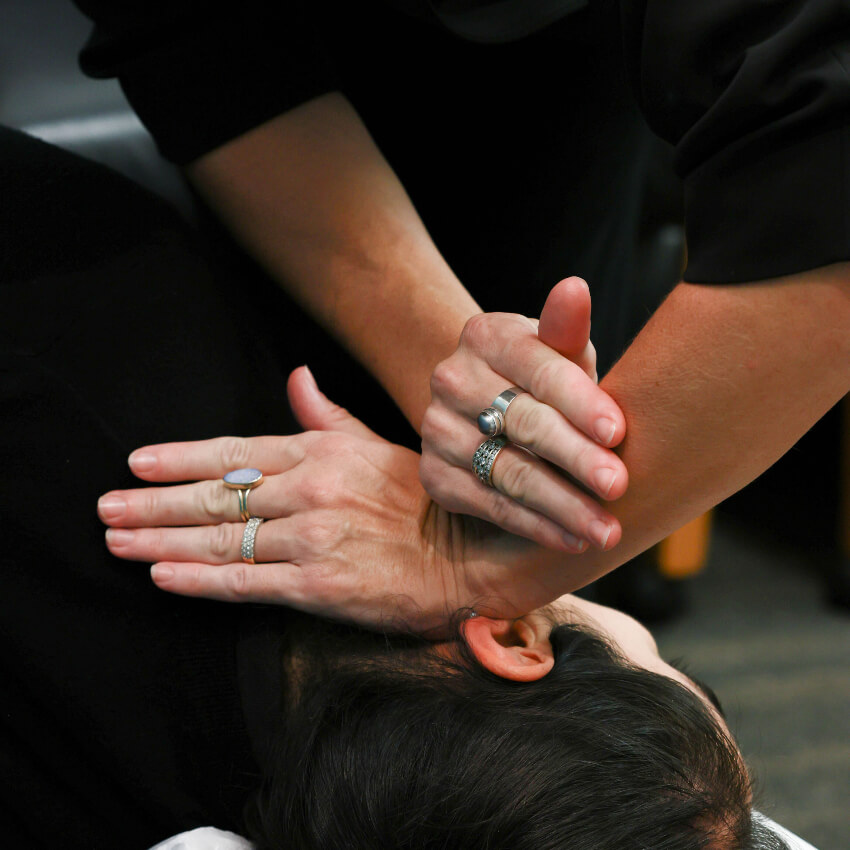 upper cervical adjustment on a patient