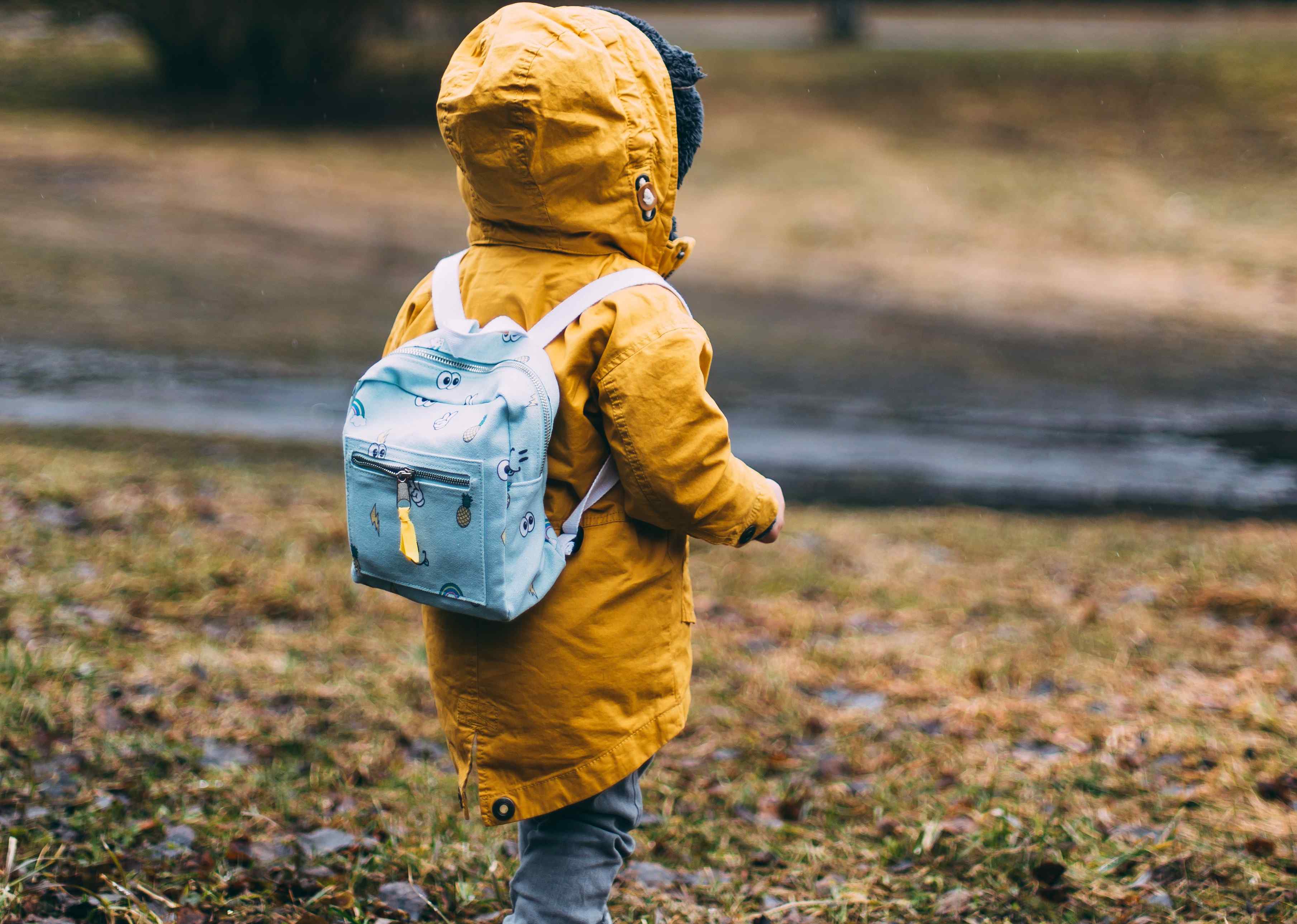 Kid Wearing a Backpack