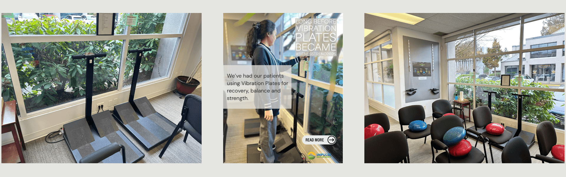 mobility exercises and vibration plate at highly rated surrey Chiropractors office