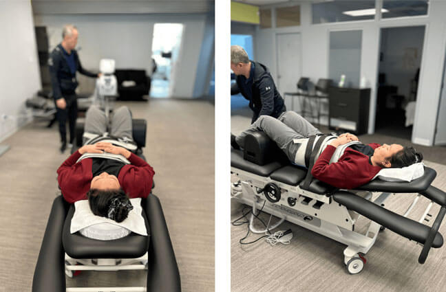 Woman on decompression table