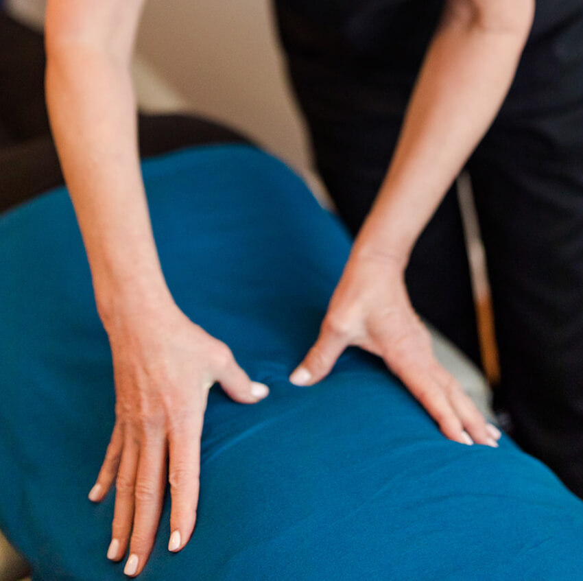 Dr Terri adjusting patients back