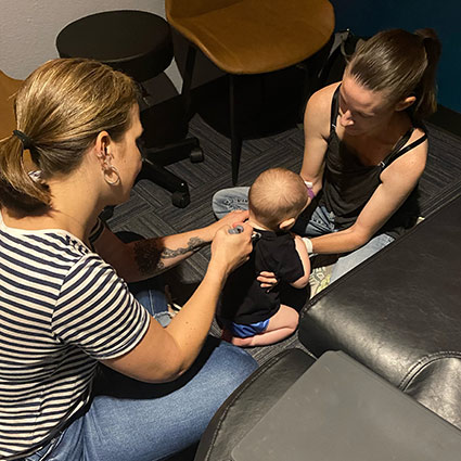 adjusting infants neck