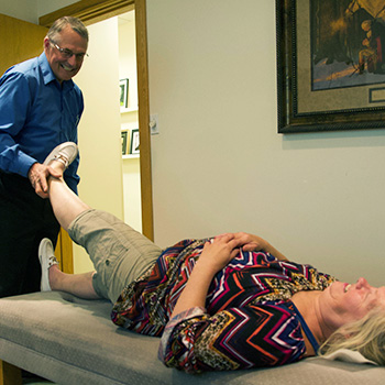 Dr. Jones adjusting ankle