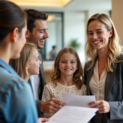 Patients checking in at reception