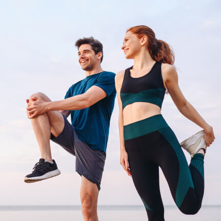 couple stretching