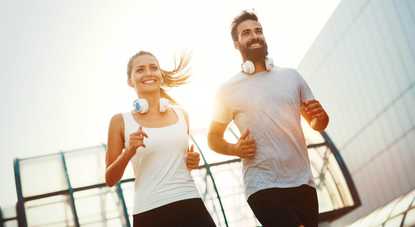 couple jogging in the park