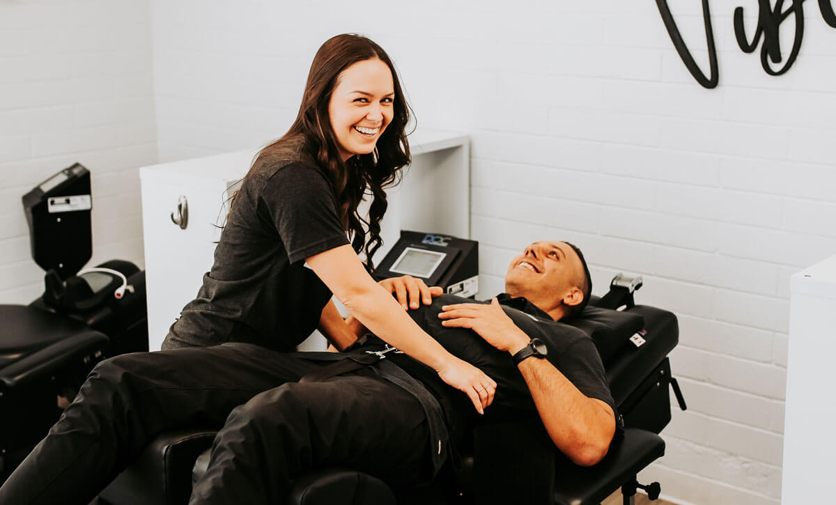 Man on decompression table