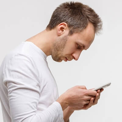 man using phone