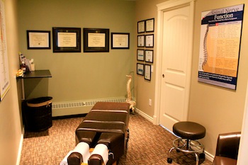 Private adjustment room at LiveWell Family Chiropractic in West Edmonton