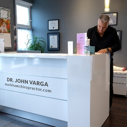 Dr John at our front desk