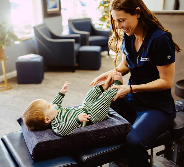 Chiropractor with baby