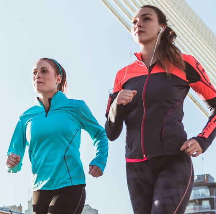 two people running outdoors