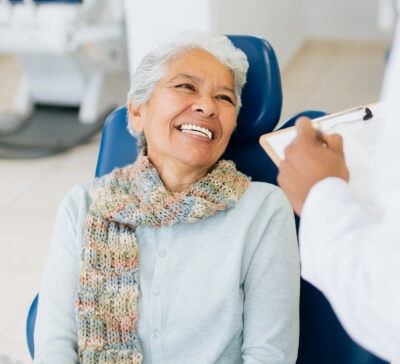 Older lady getting dental checkup