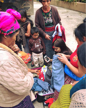 Kids getting donations