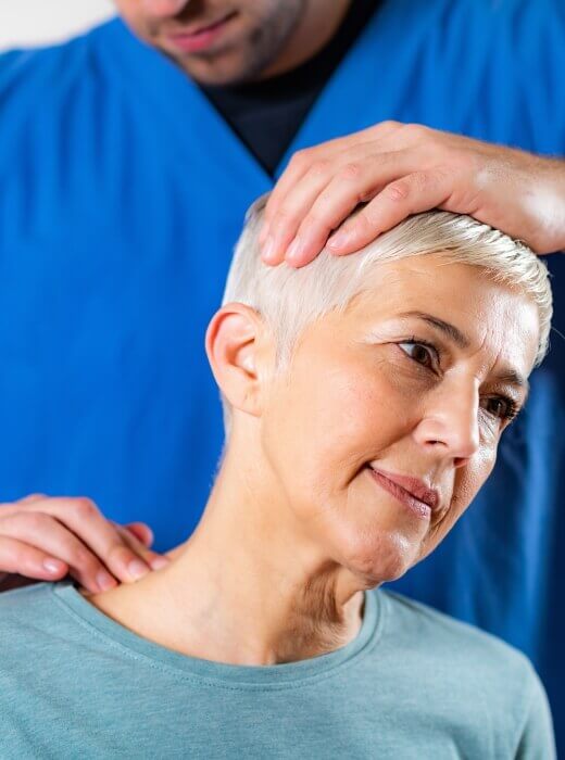 Female patient neck adjustment