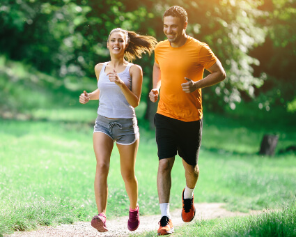 Man and woman jogging