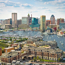 Aerial view of Baltimore