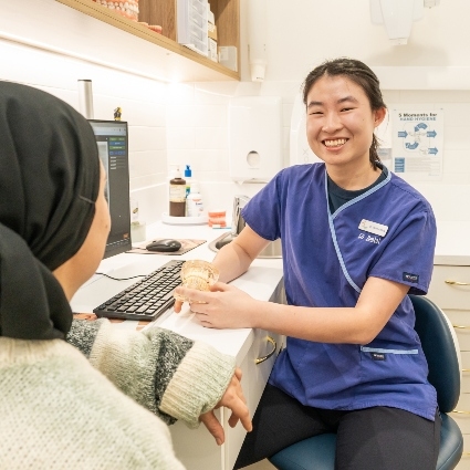 Dr Jamie talking with a patient
