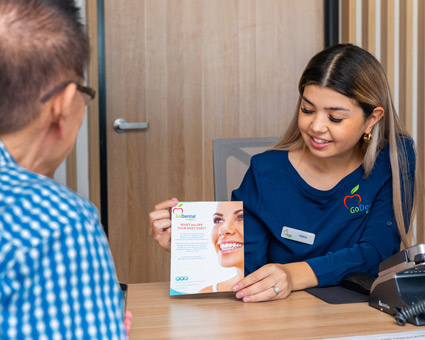 patient at reception