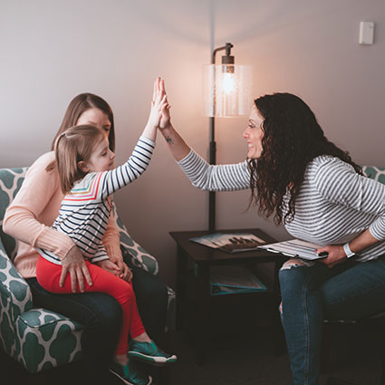 High five young girl