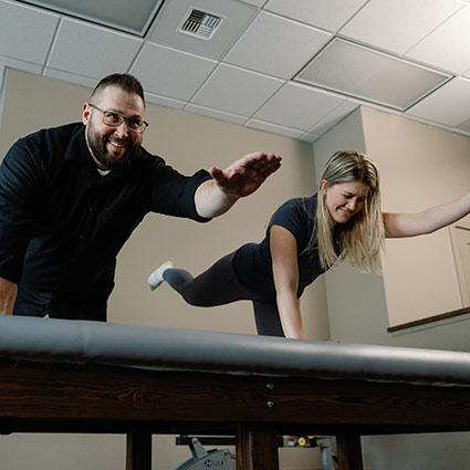 people stretching