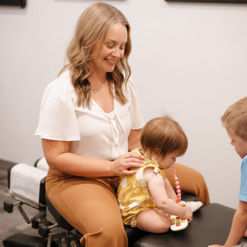 Young girl receiving an adjustment