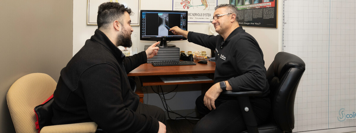 Barrhaven patient in a chiropractic consultation