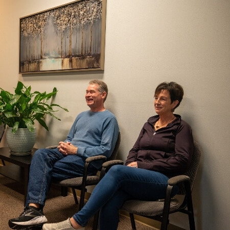 Patients sitting in waiting room