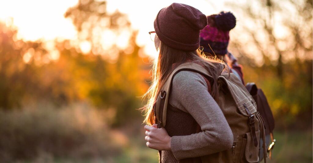 Two people walking