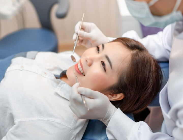 Patient in a dental chair