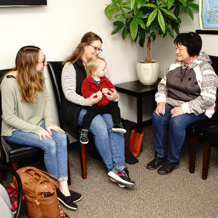 Mankato patients sitting in waiting room