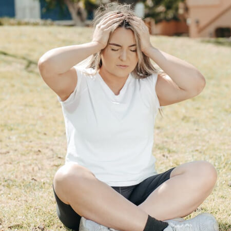 Woman with a concussion