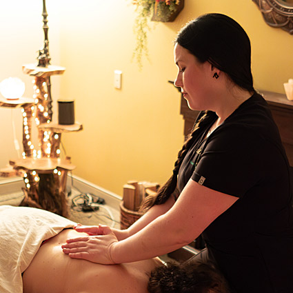 Woman receiving a gentle massage